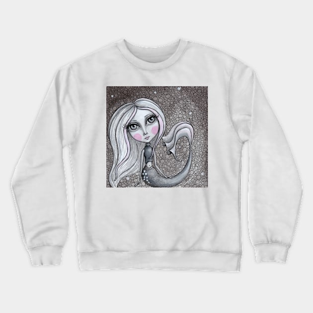 Doodle Mermaid Cutie 4 of 4 Crewneck Sweatshirt by LittleMissTyne